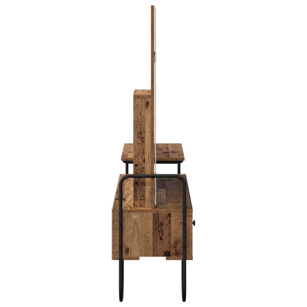 Produktbild för Smyckebord Gammalt trä 100 x 36,5 x 136 cm Konstruerat trä