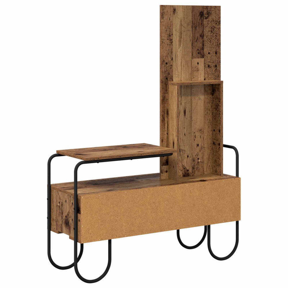 Produktbild för Smyckebord Gammalt trä 100 x 36,5 x 136 cm Konstruerat trä