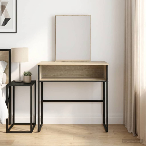 vidaXL Smyckebord med hylla med lagring Sonoma-ek Konstruerat trä