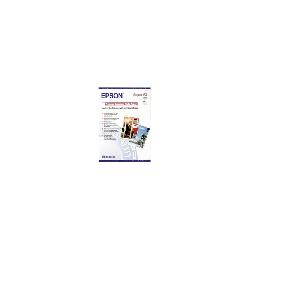 Produktbild för Epson Premium Semigloss Photo Paper - fotopapper - halvblank - 20 ark - A3 Plus