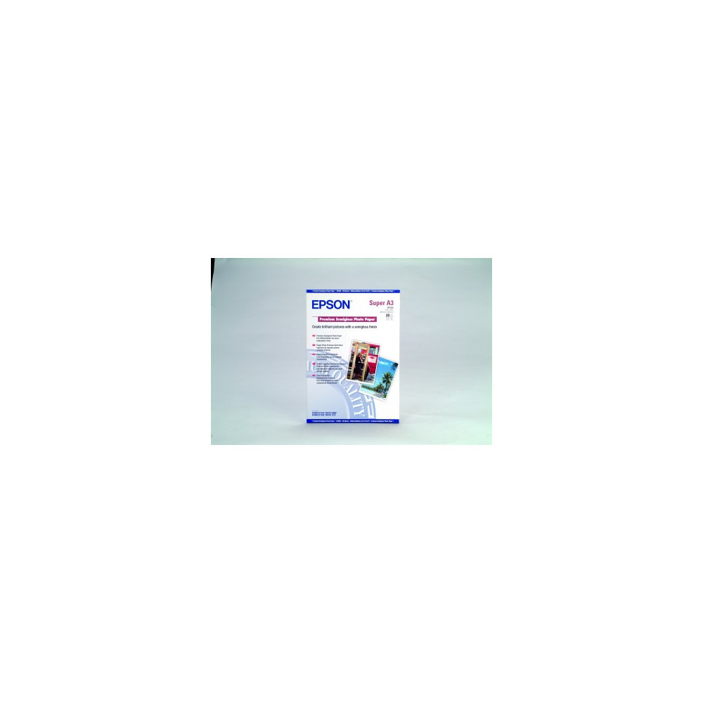 Produktbild för Epson Premium Semigloss Photo Paper - fotopapper - halvblank - 20 ark - A3 Plus
