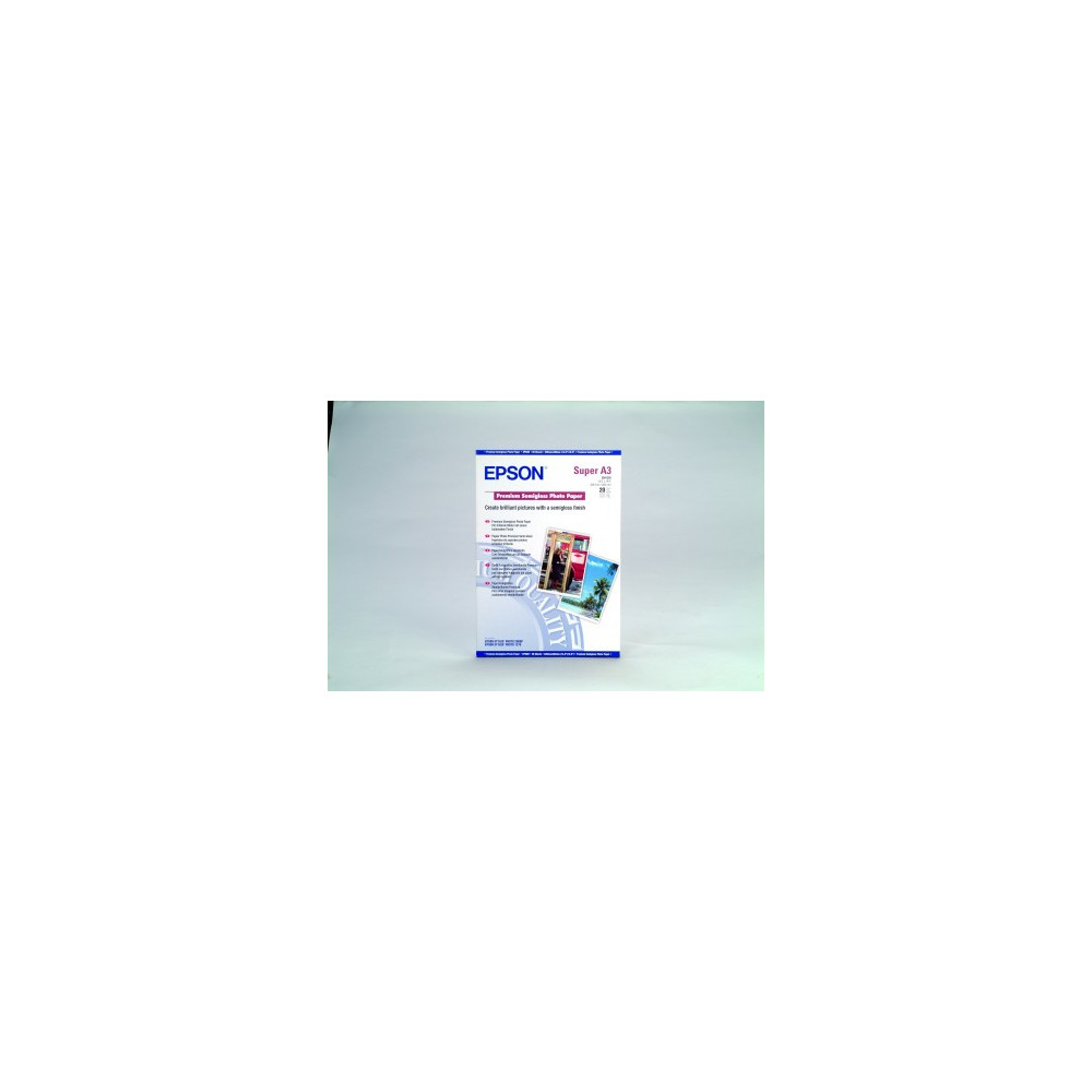 Produktbild för Epson Premium Semigloss Photo Paper - fotopapper - halvblank - 20 ark - A3 Plus