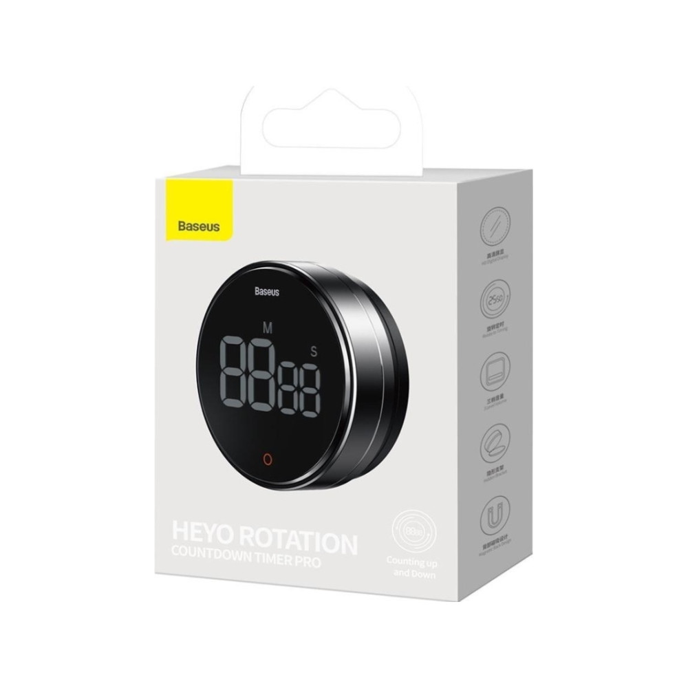 Produktbild för Digital nedräkningstimer Baseus Heyo Rotation Pro, Black FMD...