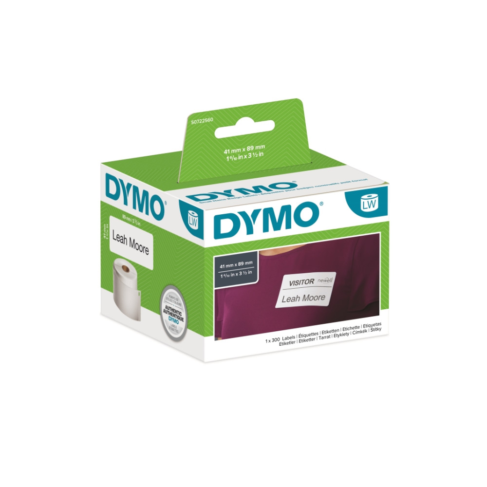 Produktbild för DYMO LabelWriter - taggar för namnskylt - 300 etikett (er) - 89 x 41 mm