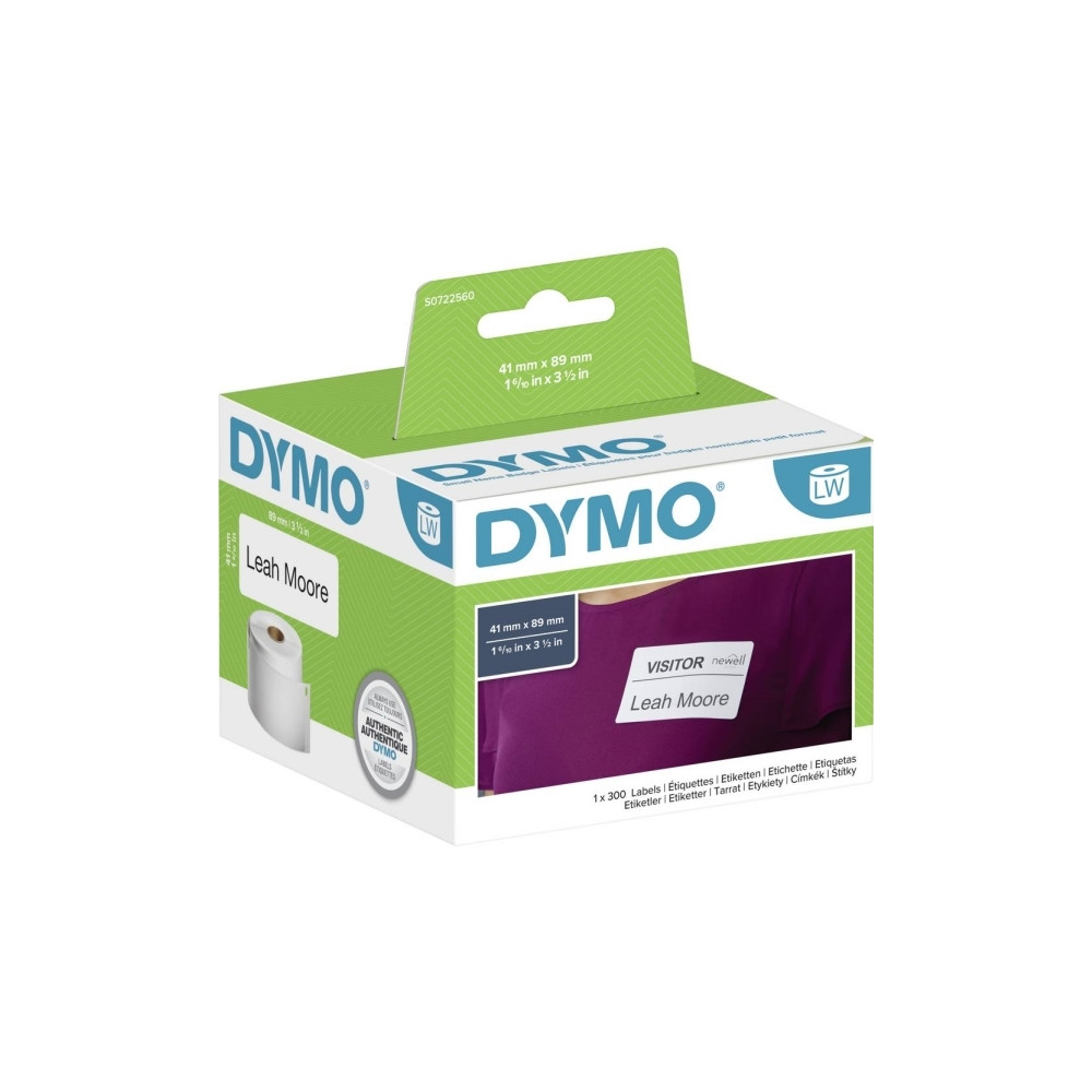 Produktbild för DYMO LabelWriter - taggar för namnskylt - 300 etikett (er) - 89 x 41 mm
