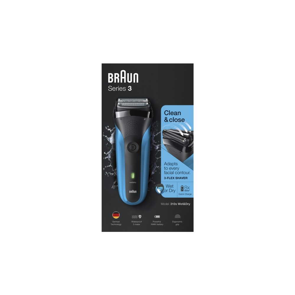 Produktbild för Braun Series 3 310s - rakapparat - blå