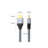 Produktbild för Hurtel Wozinsky HDMI 2.1-kabel 8K 60 Hz 48 Gbps / 4K 120 Hz...