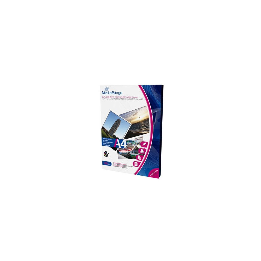 Produktbild för MediaRange - fotopapper - matt - 50 ark - A4 - 250 g/m²