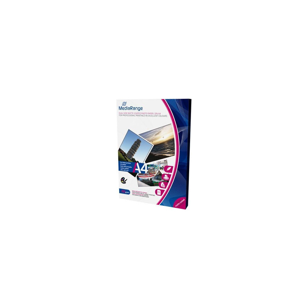Produktbild för MediaRange - fotopapper - matt - 50 ark - A4 - 250 g/m²