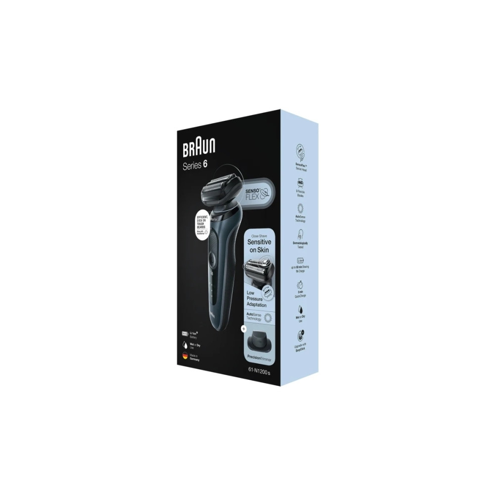 Produktbild för Braun Series 6 61-N1200s, Folierakapparat, Svart, Rostfritt...