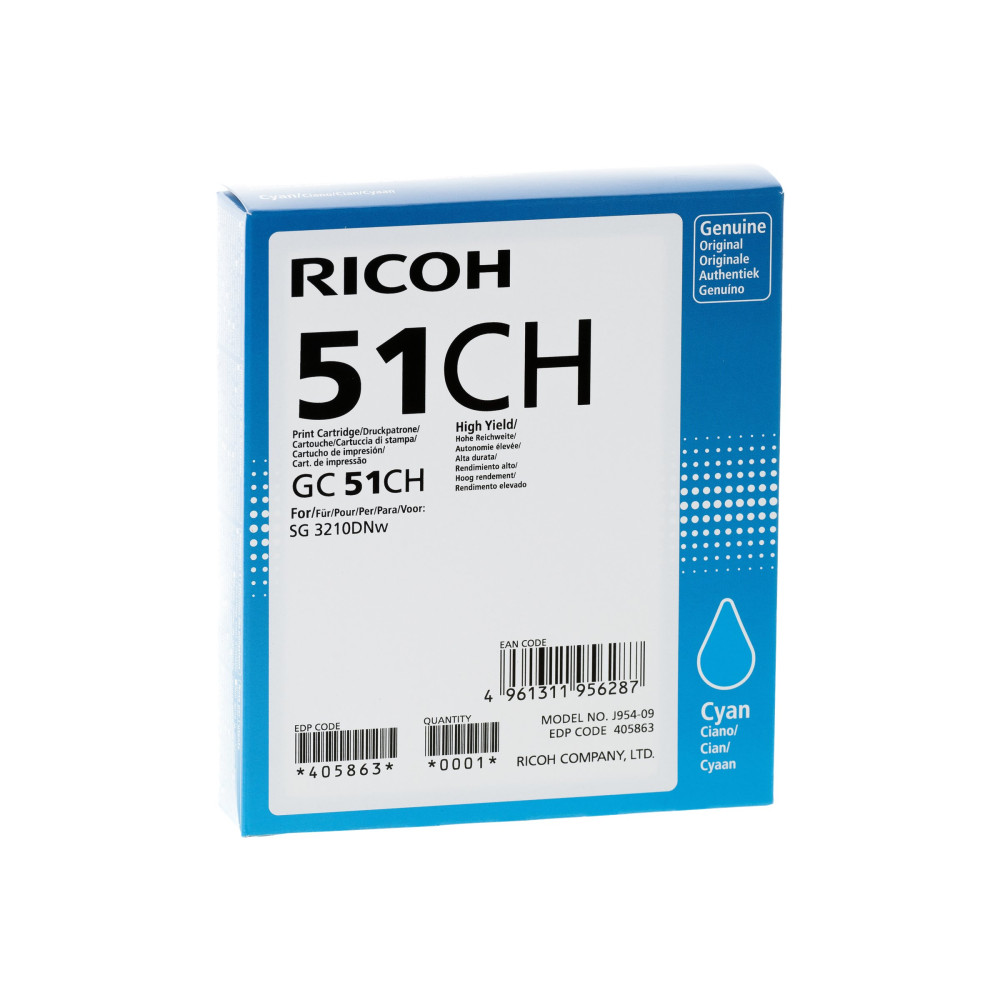 Produktbild för Ricoh GC 51CH - Lång livslängd - cyan - original - bläckpatron