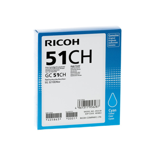 RICOH Ricoh GC 51CH - Lång livslängd - cyan - original - bläckpatron