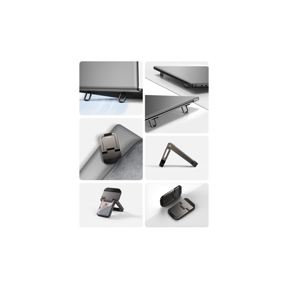 Produktbild för Baseus universella laptopfötter stativ (2 st.) grå (LUZC0000...