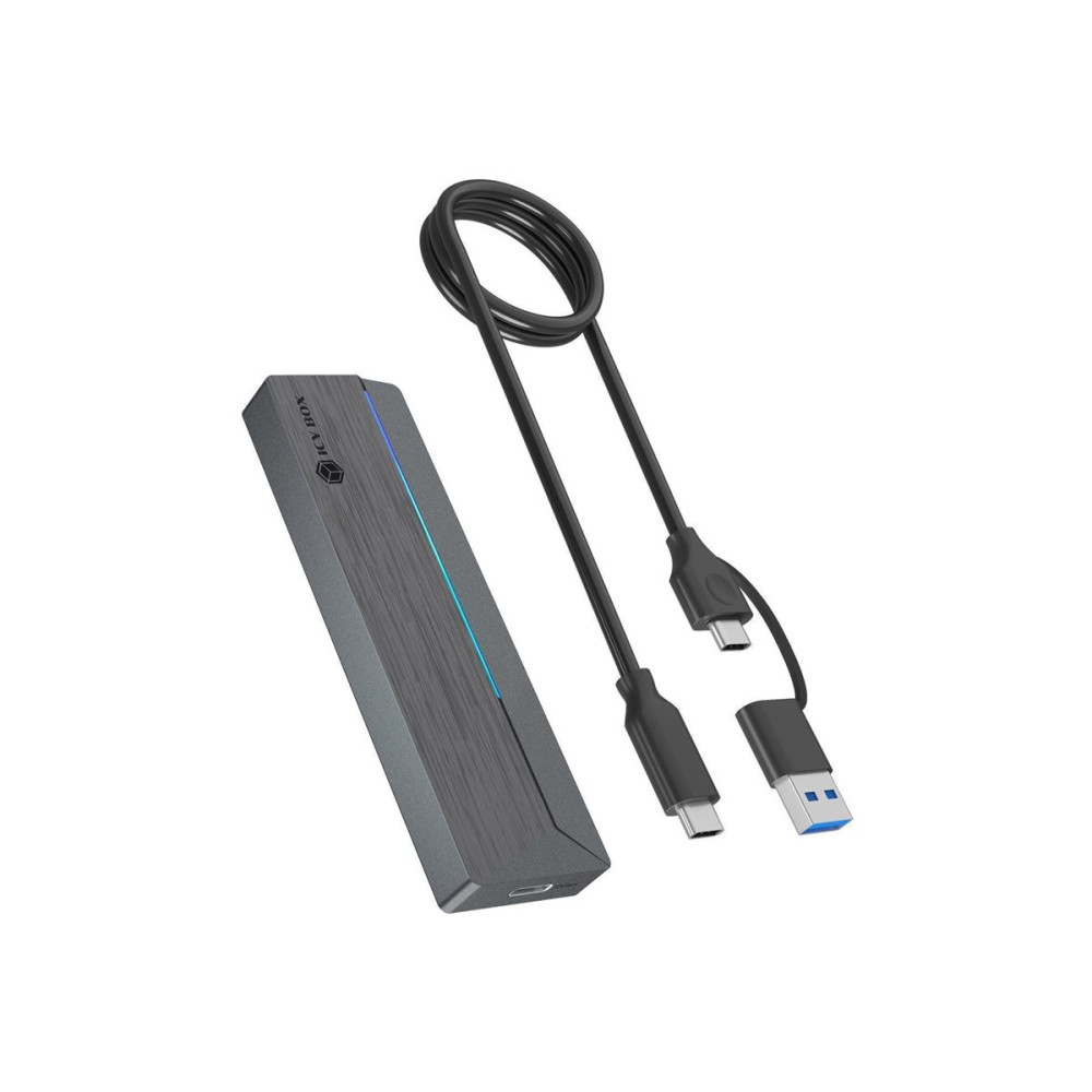 Produktbild för ICY BOX IB-1826MCL-CU31 - förvaringslåda - RGB-ljus - M.2 NVMe Card / SATA - USB 3.2 (Gen 2)