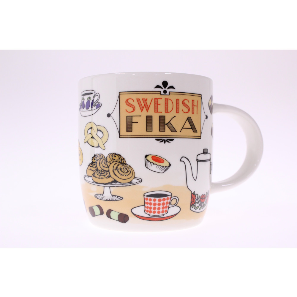 Produktbild för Porslinsmugg,   Swedish Fika, 37 cl