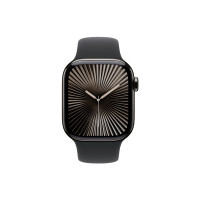 Produktbild för Apple Watch Series 10 (GPS + Cellular) - skiffer titan - smart klocka med sportband - svart - 64 GB