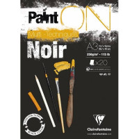 Produktbild för Paint-On block A3 250 g, 20 ark svart papper, mixed media, t...