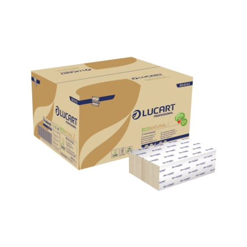 LUCART Handdukar, Lucart T3 Natural, 2-lagers, Z-vikt, 24x22,5 cm,...