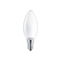Produktbild för Philips - LED-glödlampa - form: B35 - glaserad finish - E14 - 4.3 W - varmt vitt ljus - 2700 K (paket om 2)