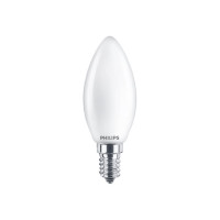 Produktbild för Philips - LED-glödlampa - form: B35 - glaserad finish - E14 - 4.3 W - varmt vitt ljus - 2700 K (paket om 2)