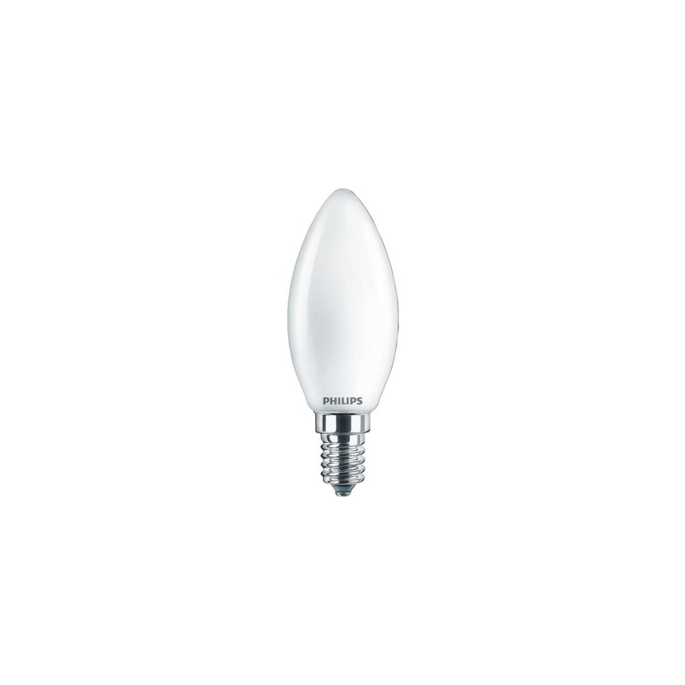Produktbild för Philips - LED-glödlampa - form: B35 - glaserad finish - E14 - 4.3 W - varmt vitt ljus - 2700 K (paket om 2)