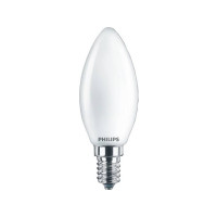 Produktbild för Philips - LED-glödlampa - form: B35 - glaserad finish - E14 - 4.3 W - varmt vitt ljus - 2700 K (paket om 2)
