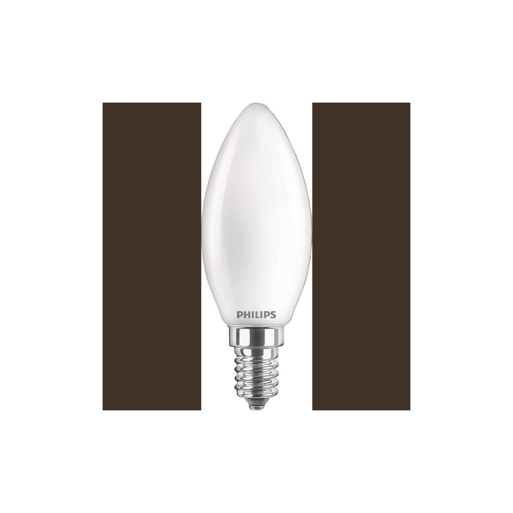 Produktbild för Philips - LED-glödlampa - form: B35 - glaserad finish - E14 - 4.3 W - varmt vitt ljus - 2700 K (paket om 2)
