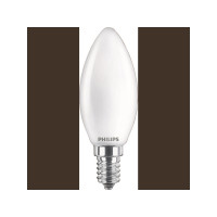 Produktbild för Philips - LED-glödlampa - form: B35 - glaserad finish - E14 - 4.3 W - varmt vitt ljus - 2700 K (paket om 2)