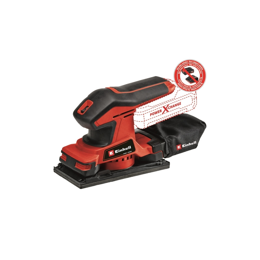 Produktbild för Einhell TC-OS 18/187 Li Solo, Rak minislipmaskin, Svart, Röd...