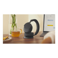 Produktbild för Jabra Evolve3 85 UC - headset - 3,5 mm kontakt, USB-C via Bluetooth-adapter - med trådlös laddningsplatta