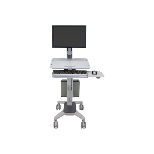 ERGOTRON Ergotron WorkFit-C Single LD Sit-Stand Workstation vagn - för LCD-skärm/tangentbord/mus/portföljdator - grå