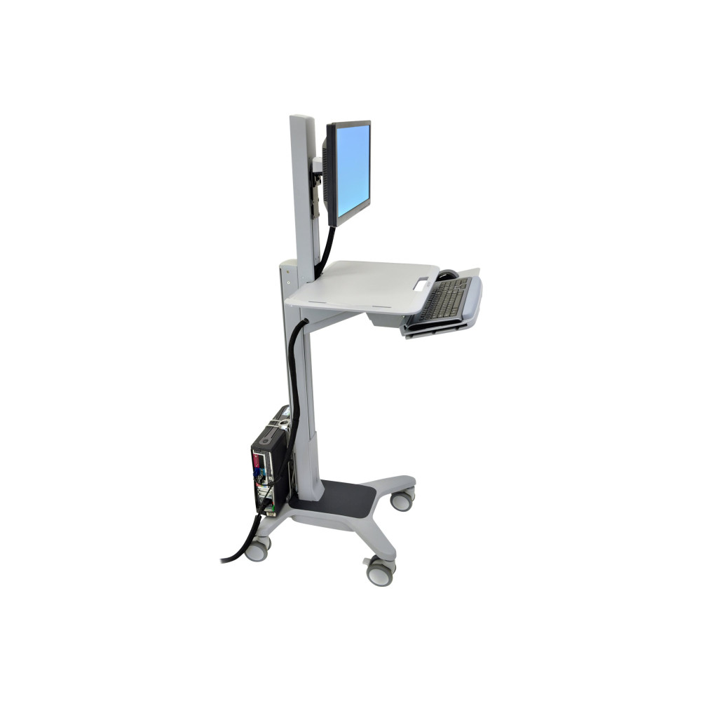 Produktbild för Ergotron WorkFit-C Single LD Sit-Stand Workstation vagn - för LCD-skärm/tangentbord/mus/portföljdator - grå