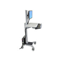 Produktbild för Ergotron WorkFit-C Single LD Sit-Stand Workstation vagn - för LCD-skärm/tangentbord/mus/portföljdator - grå