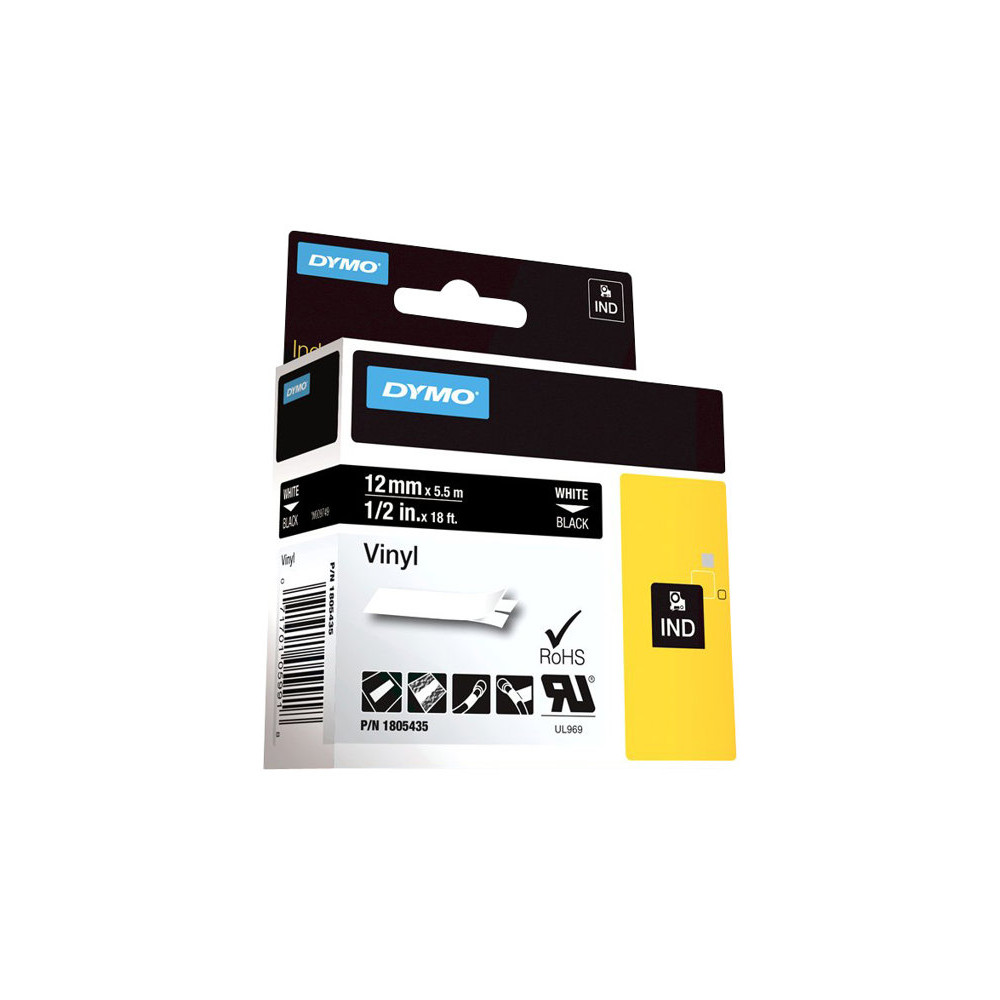 Produktbild för DYMO Rhino Coloured Vinyl - tejp - 1 kassett(er) - Rulle (1,2 cm x 5,5 m)