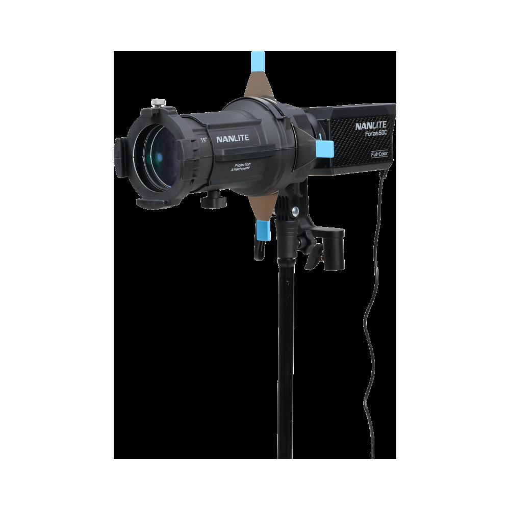 Produktbild för NANLITE Forza 60C LED Color Spot Light with 19°&36° Projection Attachment -  Ex Battery grip