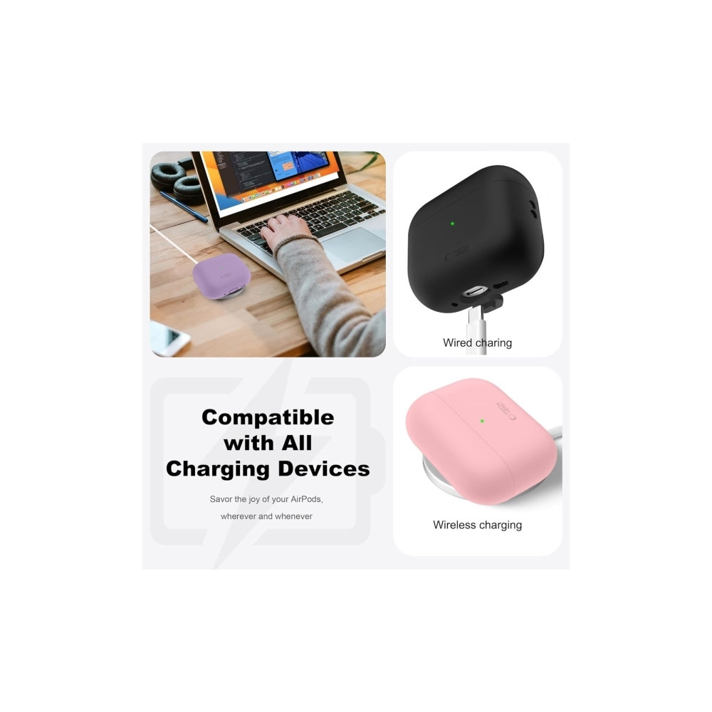 Produktbild för Tech-Protect TECH-PROTECT silikonfodral för Apple AirPods Pr...
