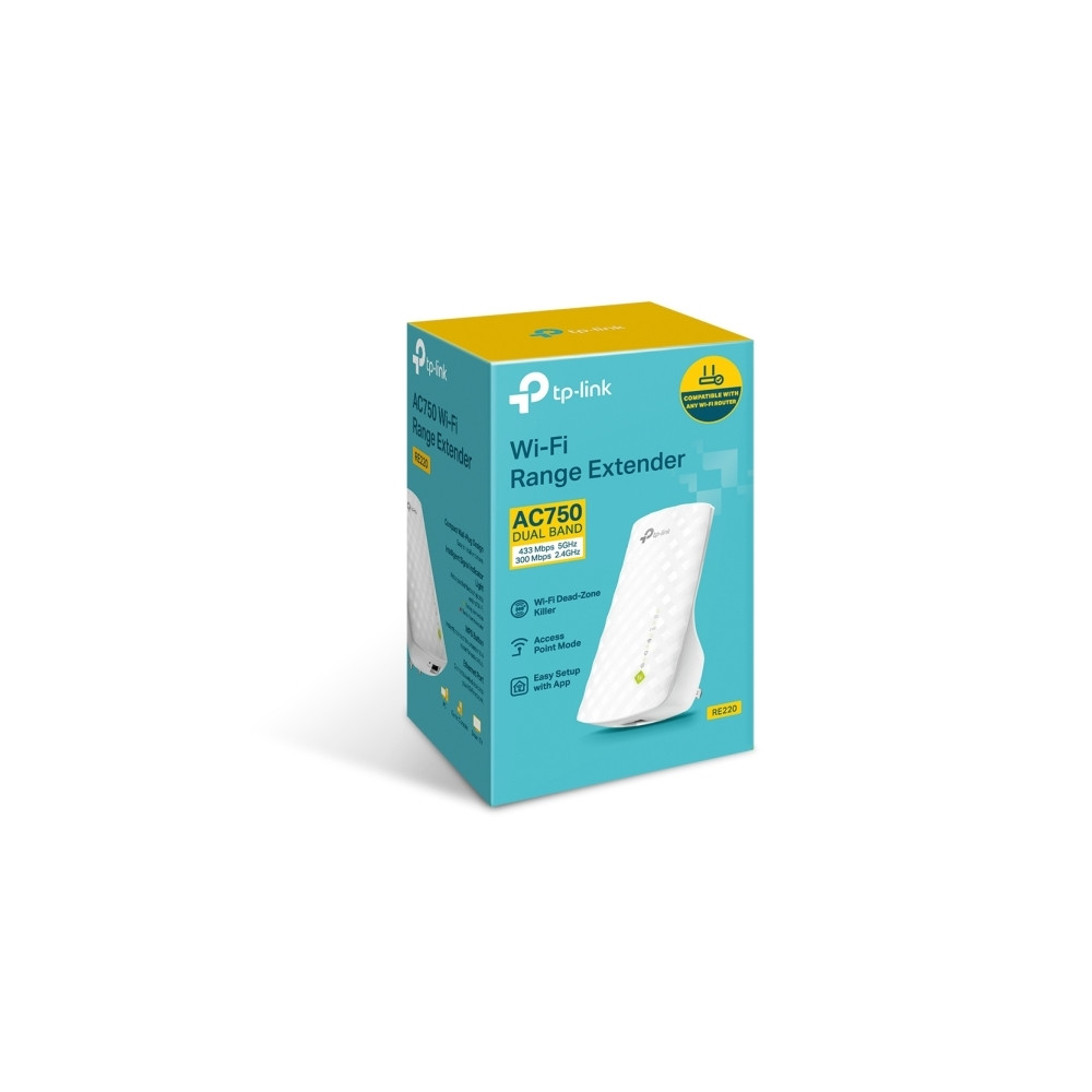 Produktbild för TP-Link RE220 - räckviddsökare för wifi - Wi-Fi 5