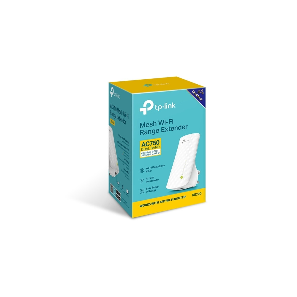 Produktbild för TP-Link RE220 - räckviddsökare för wifi - Wi-Fi 5