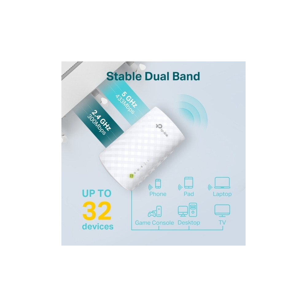 Produktbild för TP-Link RE220 - räckviddsökare för wifi - Wi-Fi 5