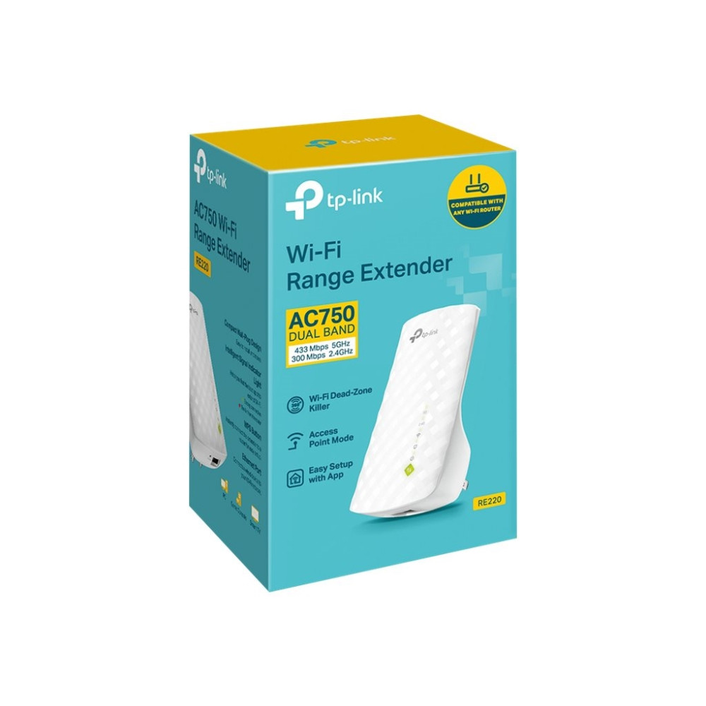 Produktbild för TP-Link RE220 - räckviddsökare för wifi - Wi-Fi 5