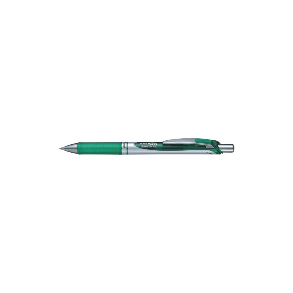 Produktbild för Pentel EnerGel Xm, Indragbar gelpenna, Grön, Grön, Silver, P...