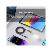 Produktbild för Unitek - USB typ C-kabel - 24 pin USB-C till 24 pin USB-C - 3 m