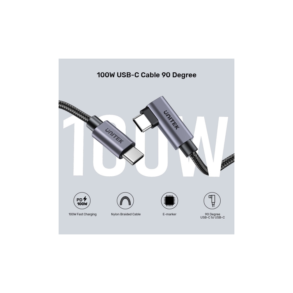 Produktbild för Unitek - USB typ C-kabel - 24 pin USB-C till 24 pin USB-C - 3 m