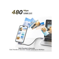 Produktbild för Unitek - USB typ C-kabel - 24 pin USB-C till 24 pin USB-C - 3 m