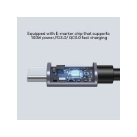 Produktbild för Unitek - USB typ C-kabel - 24 pin USB-C till 24 pin USB-C - 3 m