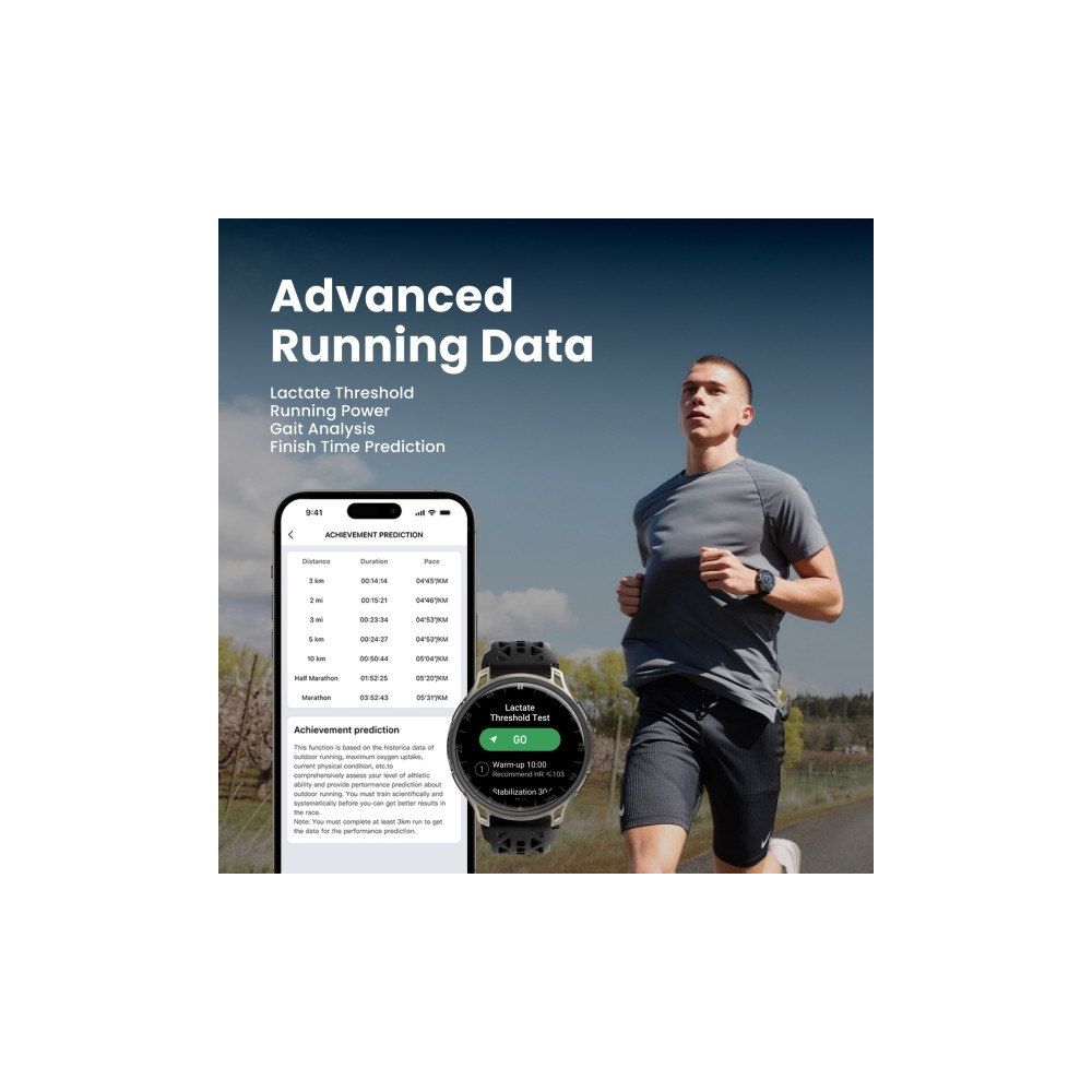 Produktbild för Amazfit Cheetah 2 Pro smart klocka med rem - 32 GB - titan