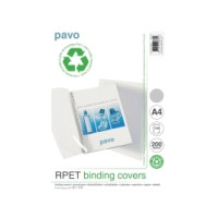 Produktbild för Inbindningsomslag, Pavo Recycled PET, A4, 200 my, transparen...