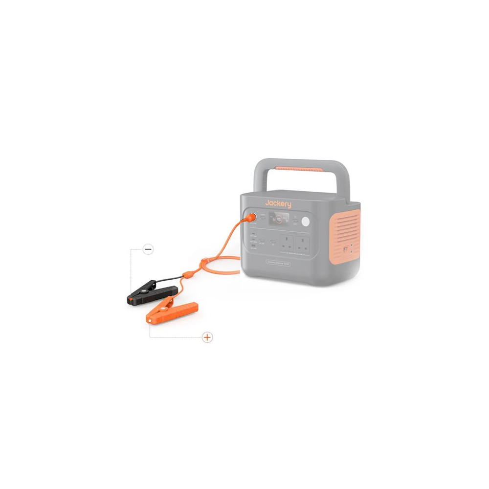 Produktbild för Jackery - batterikabel - automobile cigarette lighter till krokodilklämma - 2.1 m
