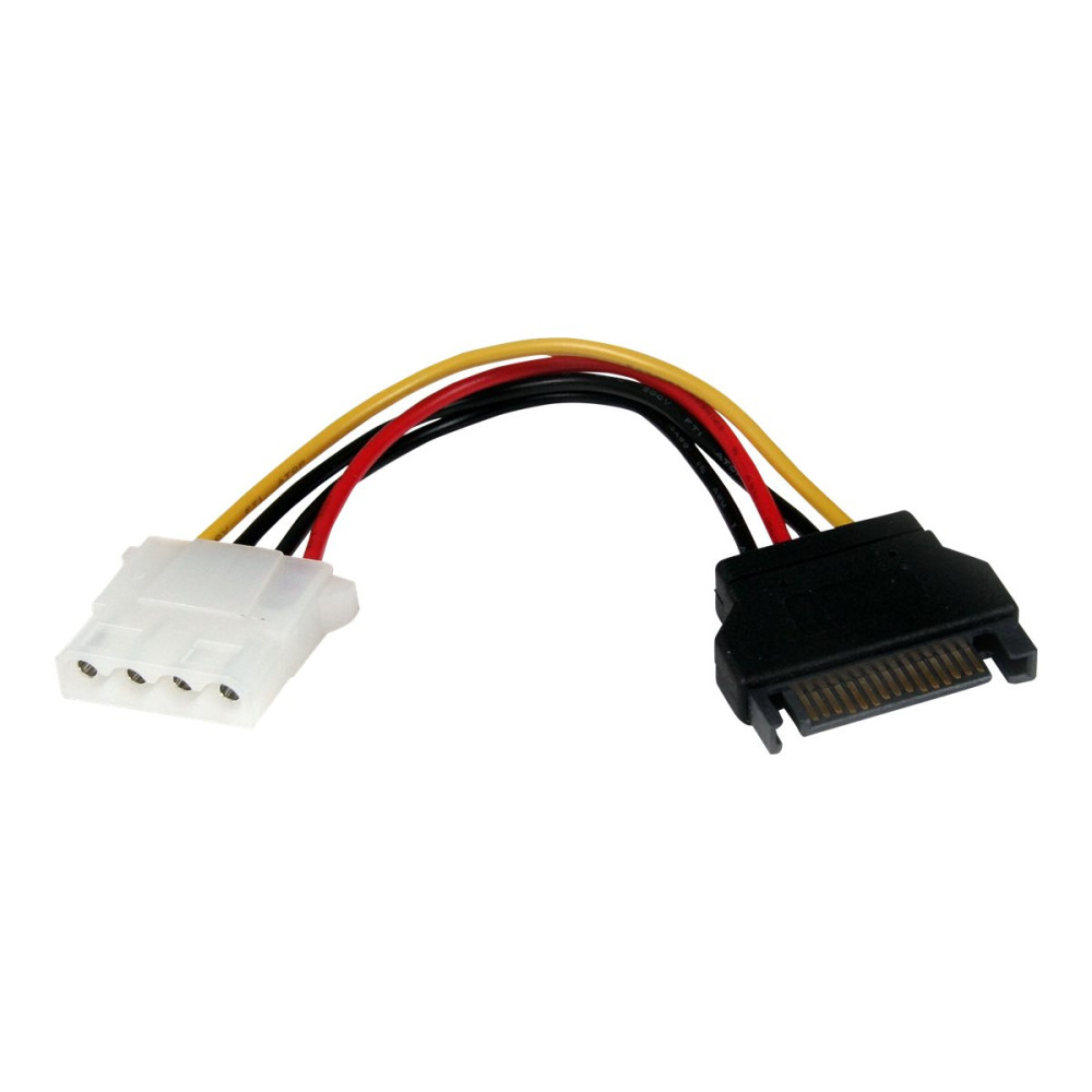 Produktbild för StarTech.com 6in SATA to LP4 Power Cable Adapter - F/M - Power adapter - SATA power (M) to 4 pin internal power (F) - 5.9 in - black - LP4SATAFM6IN - strömadapter - SATA-ström till 4 pin intern effekt - 15 cm