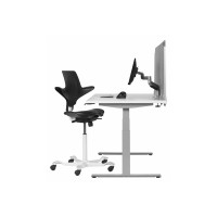 Produktbild för Bakker Elkhuizen - partitionsskärm - kan monteras på skrivbordet - 160 x 60 cm - ljusgrå
